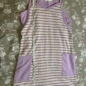Purple Striped dress with attached shorts underneath